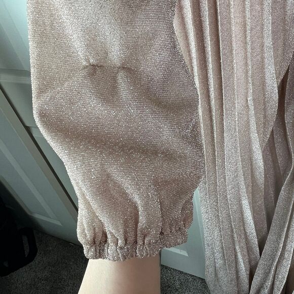 Maxi SHEIN Long Sleeve Women’s Dress Pleated Blush Pink Size 3XL #652 - Picture 10 of 16